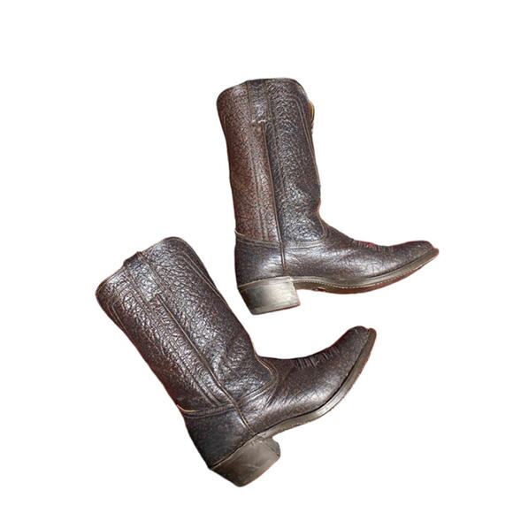 Vintage Western Brown Leather Cowboy Boots Wrangler USA 10EE